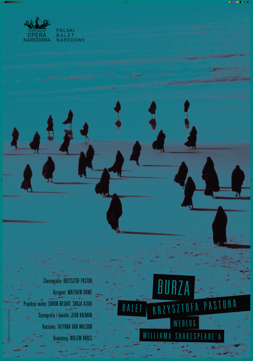 Plakat "Burza" Krzysztof Pastor według Williama Szekspira premiera polska 2016-04-09