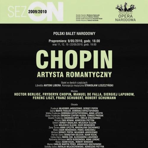 Afisz premierowy. „Chopin, artysta romantyczny” 2010-05-09