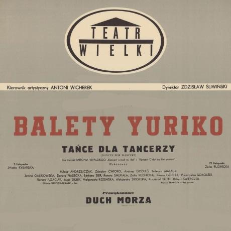 Afisz premierowy Balety Yuriko: Tańce dla tancerzy / Duch morza / Place miast / Celebracje 1978-11-05, 1978-11-12