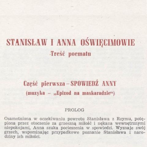 Program Stanisław i Anna Oświęcimowie 04-04-1976