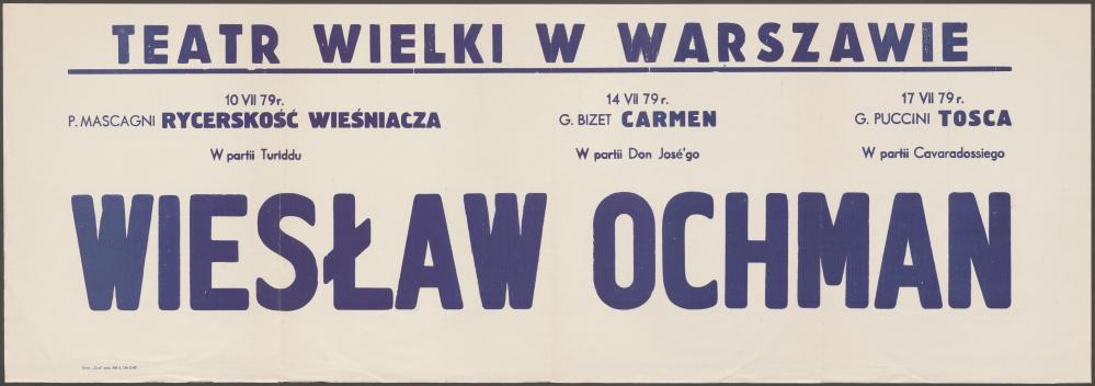 Sztrajfa „Carmen” - Georges Bizet 14-07-1979 Występ gościnny Wiesława Ochmana w partii Josego