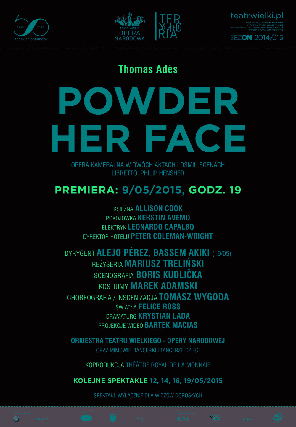 Afisz „Powder her face” Thomas Adès premiera 2015-05-09