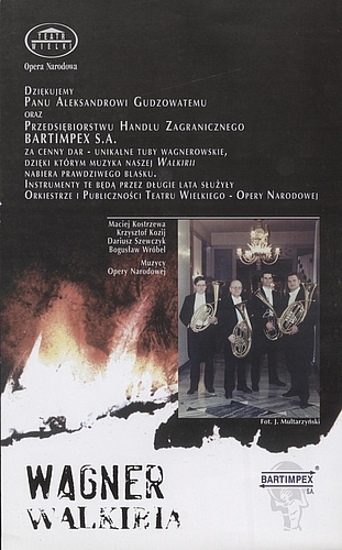Ulotka „Walkiria” Richard Wagner 30-04-1988