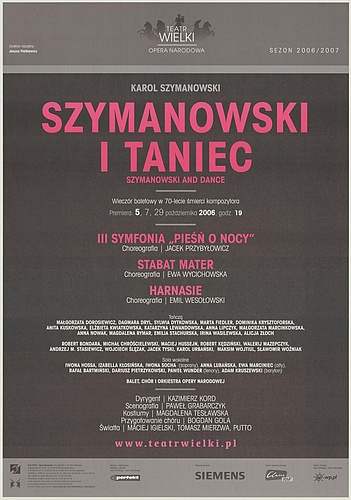 Afisz premierowy. „III Symfonia Pieśń o nocy” Karol Szymanowski 2006-10-05