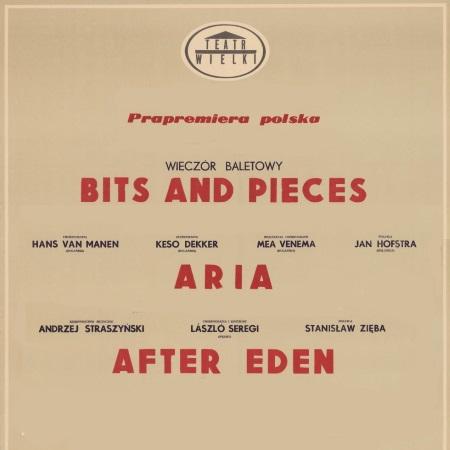Afisz premierowy Bits and pieces / Aria / After Eden / Wariacje Don Juan 1987-04-11