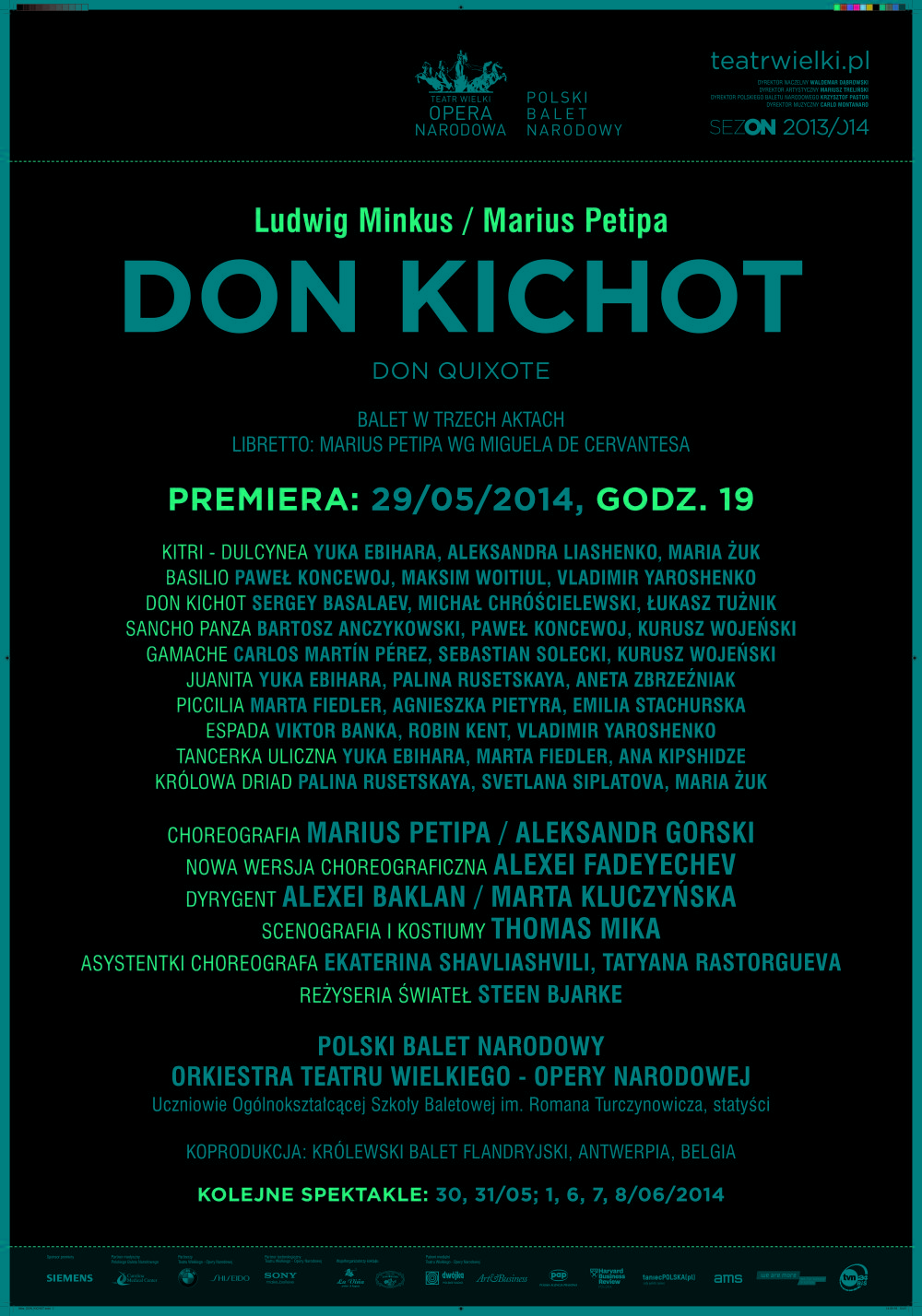 Afisz "Don Kichot" Ludwig Minkus / Marius Petipa premiera 2014-05-29