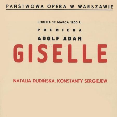 Afisz premierowy. „Giselle” Adolf Adam 1960-03-19 i 1960-03-26