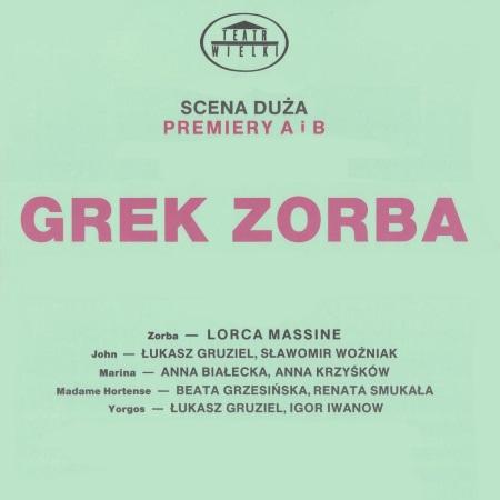 Afisz premierowy „Grek Zorba” Mikis Theodorakis 1991-10-19
