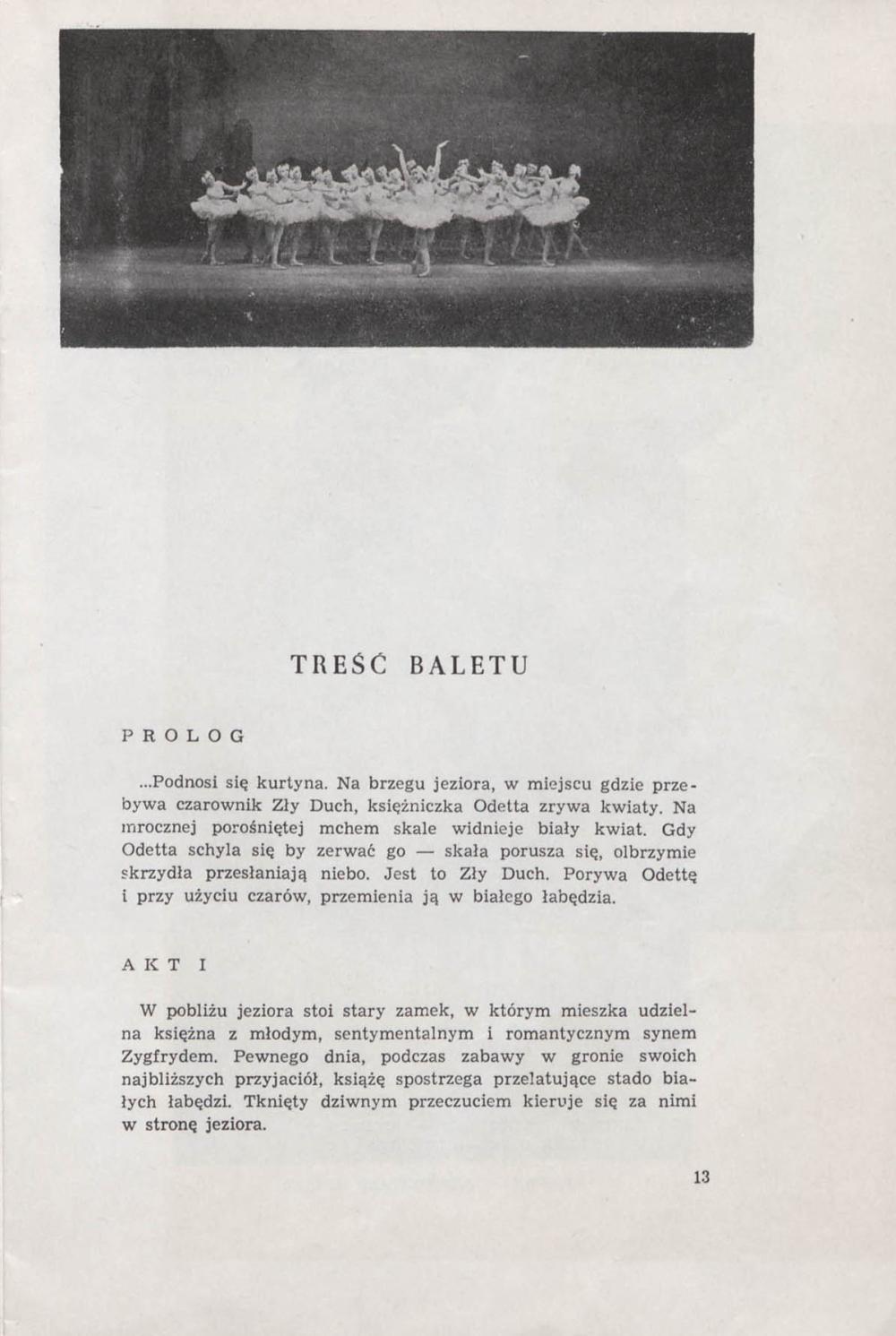 Program. „Jezioro łabędzie” Piotr Czajkowski 1961-01-12