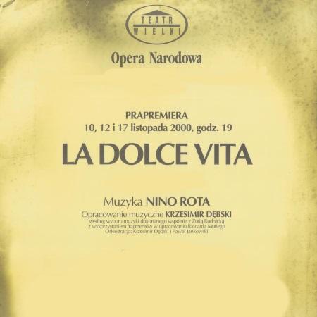 Afisz premierowy „La dolce vita” Nino Rota 2000-11-10