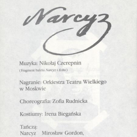 Program. „Narcyz” Nikołaj Czerepnin 1989-05-26