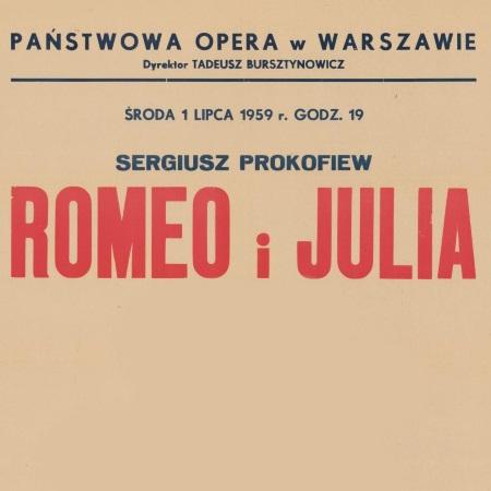Afisz obsadowy „Romeo i Julia” Siergiej Prokofiew 1954-07-01