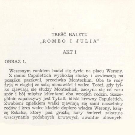 Program. „Romeo i Julia” Siergiej Prokofiew 1954-05-22