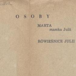 Wkładka obsadowa „Romeo i Julia” Siergiej Prokofiew 1954-05-22
