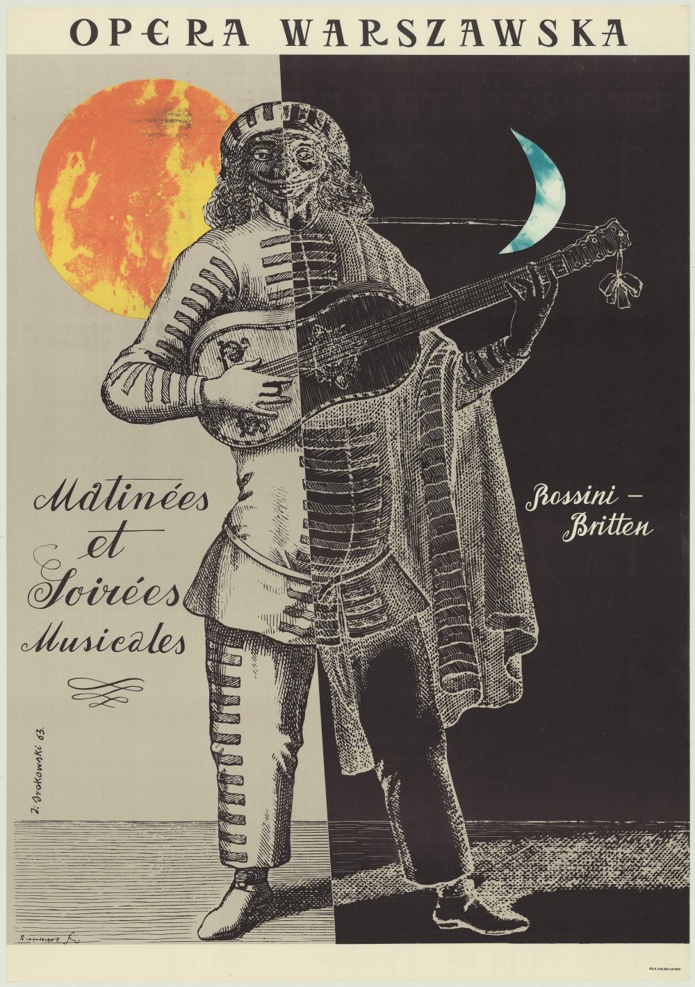Plakat. „Soirées et matinées musicales” Banjamin Britten, Gioacchino Rossini 1963-10-16