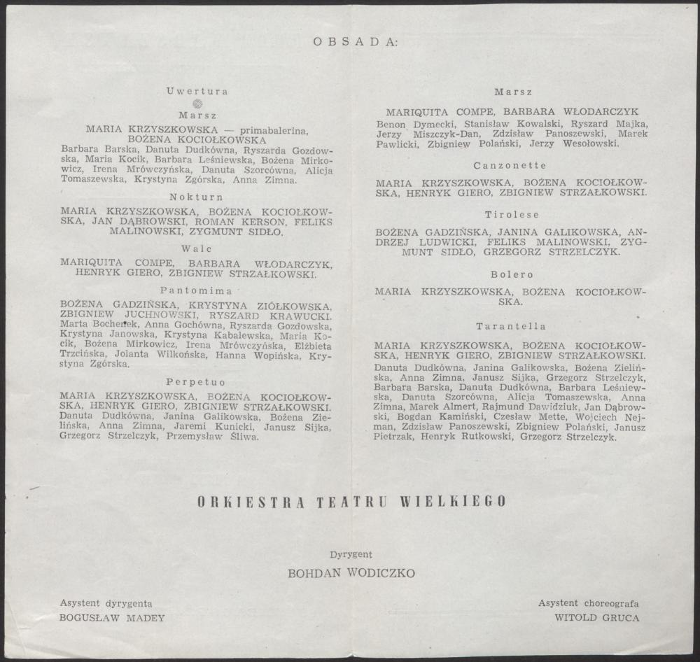 Wkładka obsadowa. „Soirées et matinées musicales” Benjamin Britten, Gioacchino Rossini 1963-10-16