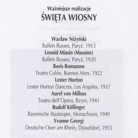 Fragment programu „Święto wiosny” Igor Strawiński 1993-10-15