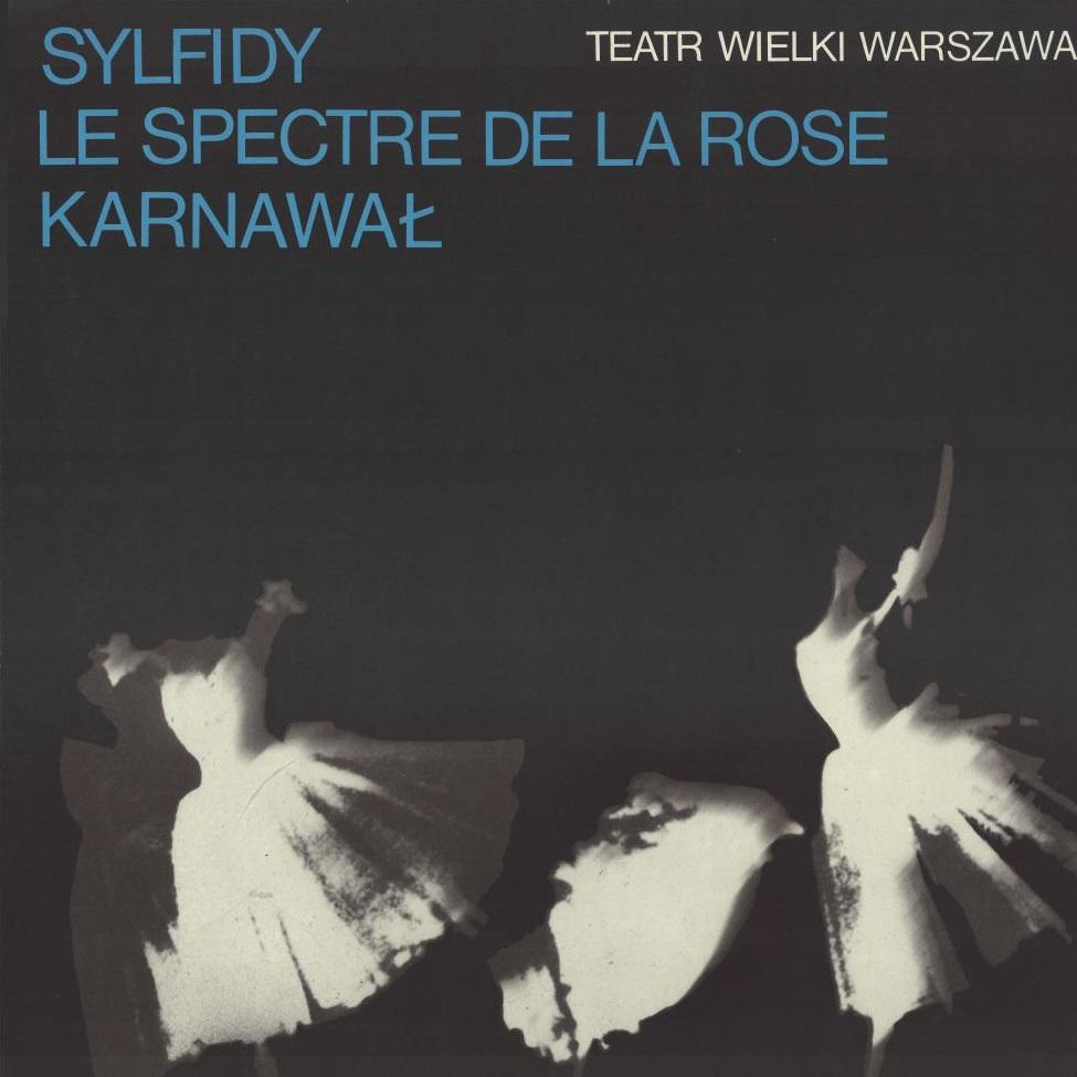 Plakat wieczoru baletowego Sylfidy / Le spectre de la rose / Karnawał 1975-11-23