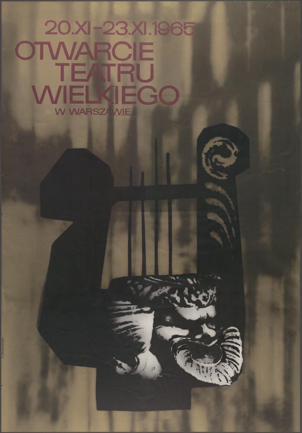 Plakat. Otwarcie teatru Wielkiego w Warszawie 20-23-11-1965