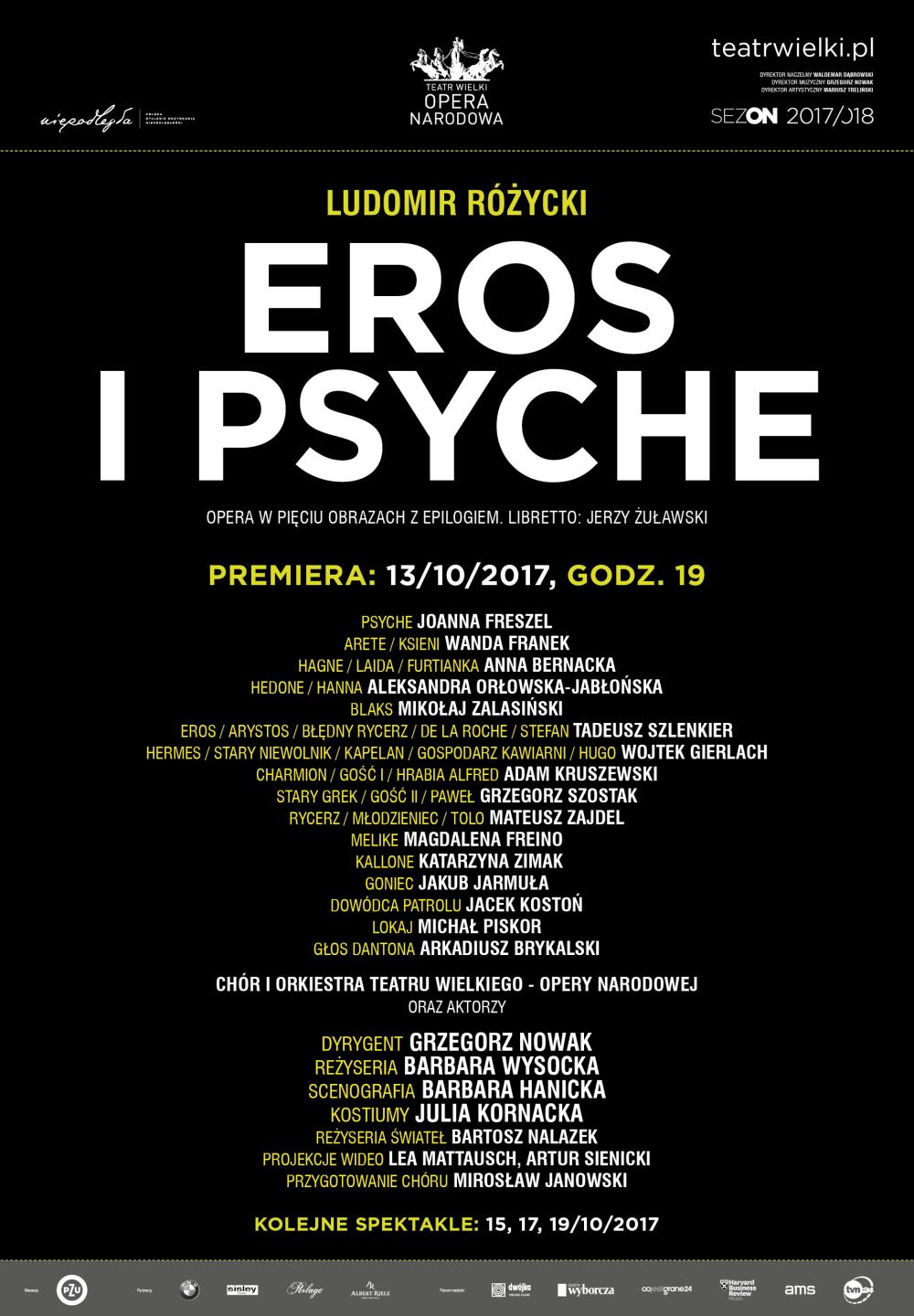 Afisz „Eros i Psyche” Ludomir Różycki premiera 2017-10-13