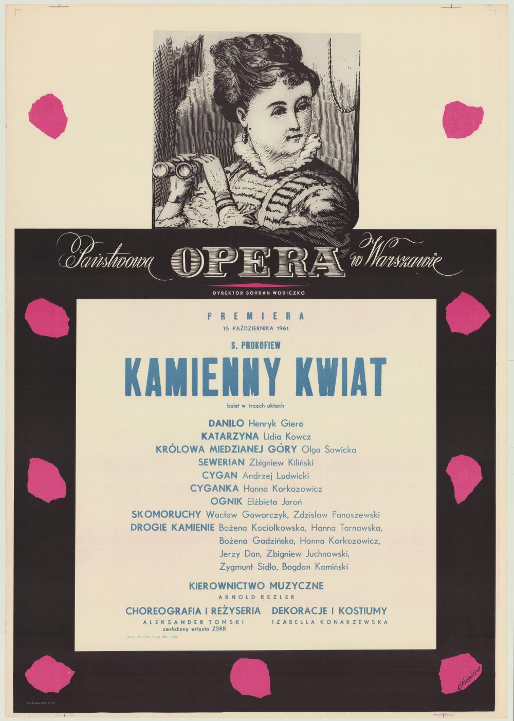Afisz premierowy. „Kamienny kwiat” Siergiej Prokofiew 1961-10-15