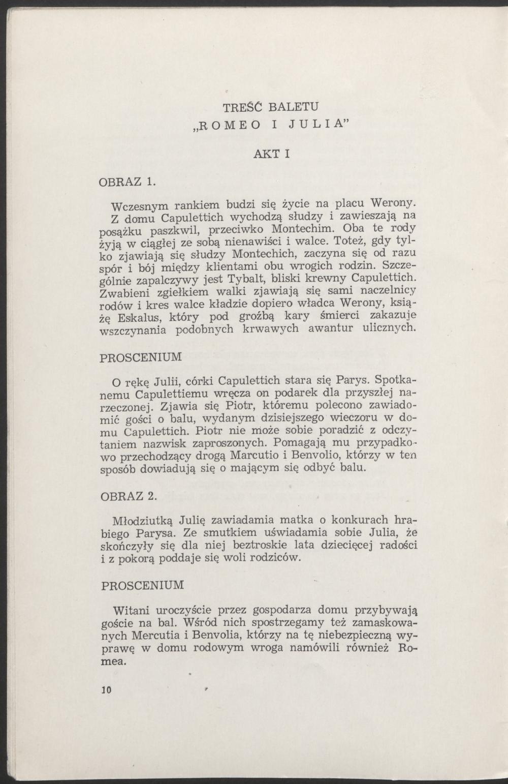 Program. „Romeo i Julia” Siergiej Prokofiew 1954-05-22