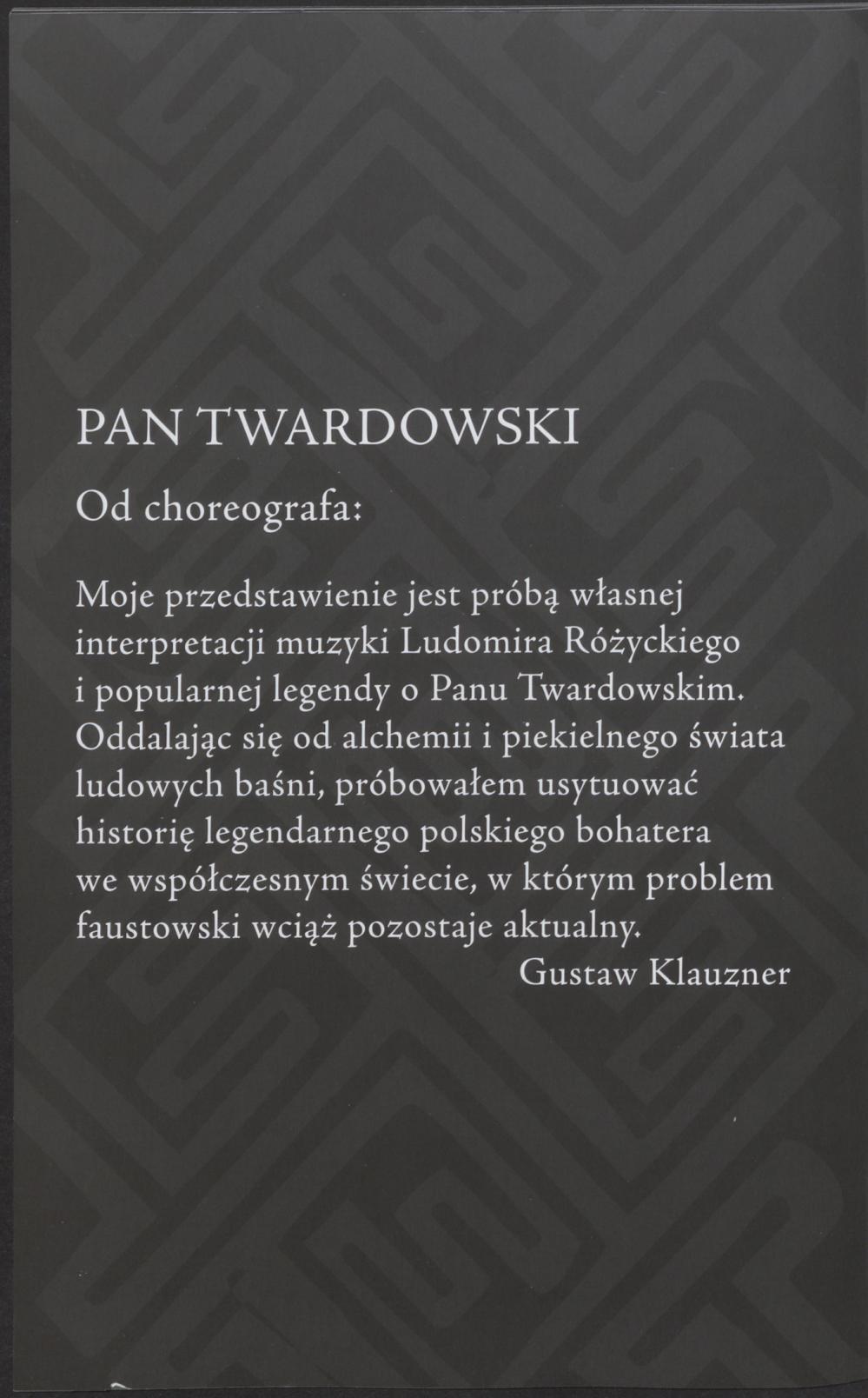 Program. „Pan Twardowski” Ludomir Różycki 2008-04-27