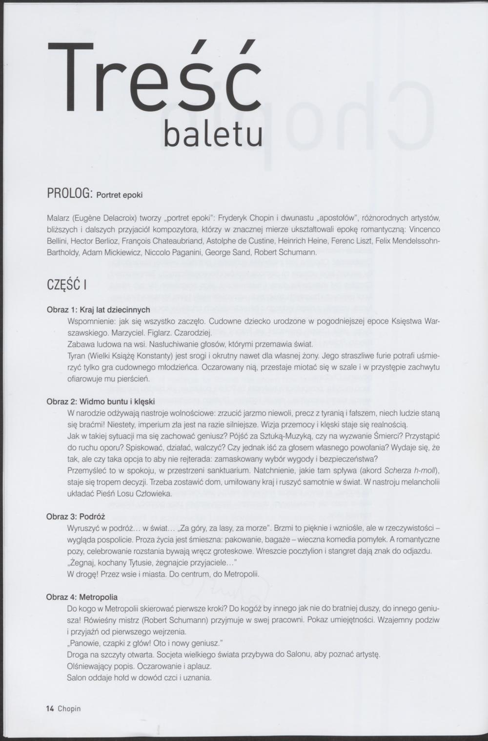 Program. „Chopin, artysta romantyczny” 2010-05-09 streszczenie