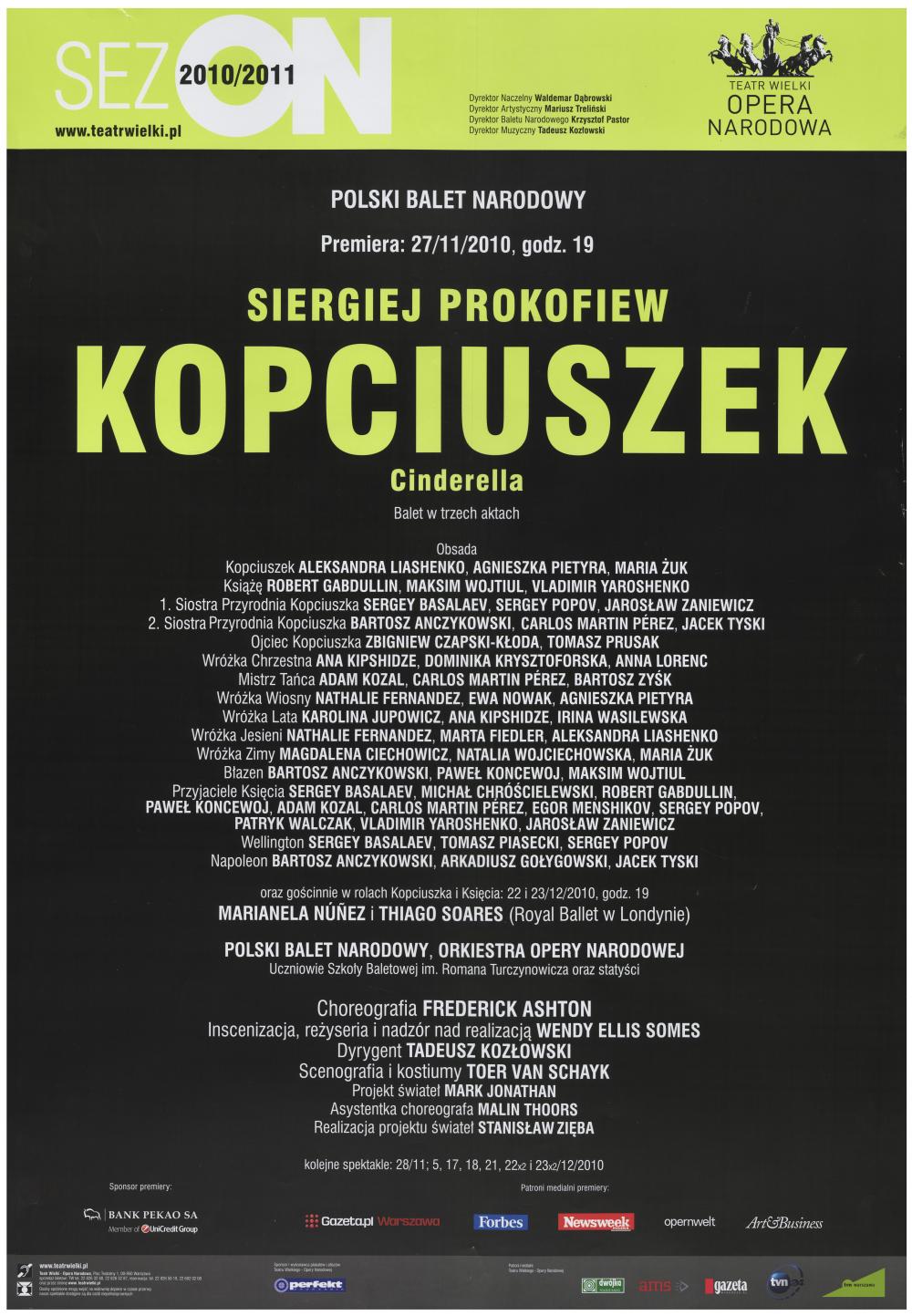 Afisz premierowy. „Kopciuszek” Siergiej Prokofiew 2010-11-27
