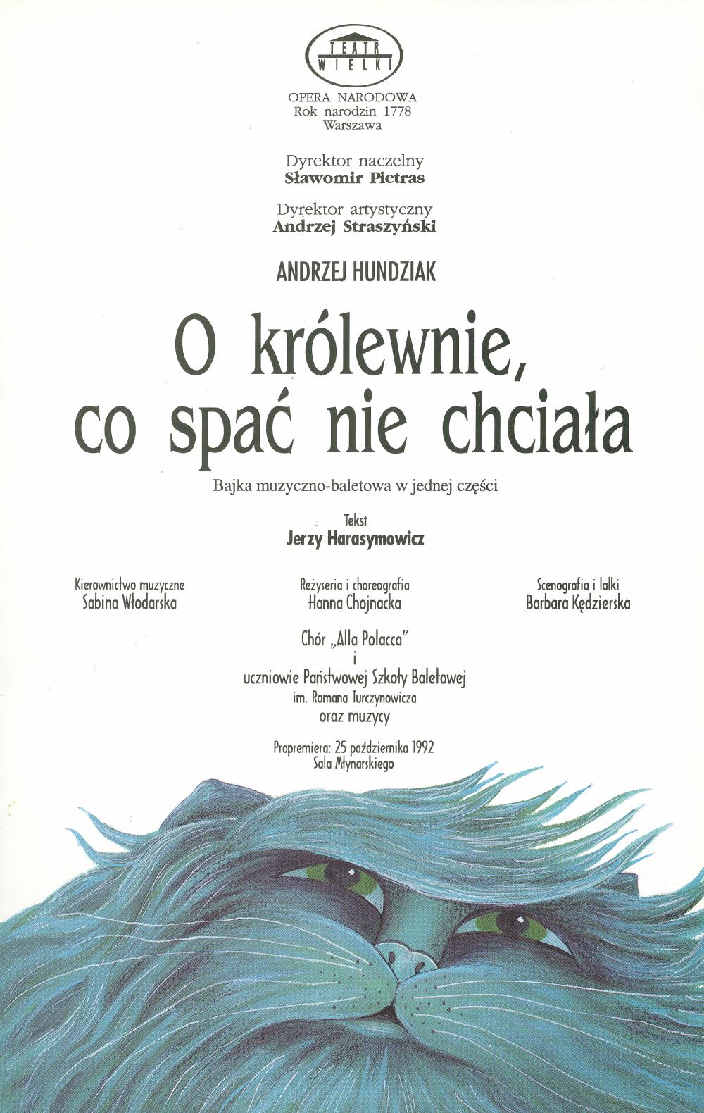 Program. „O królewnie co spać nie chciała” Andrzej Hudziak 25-10-1992