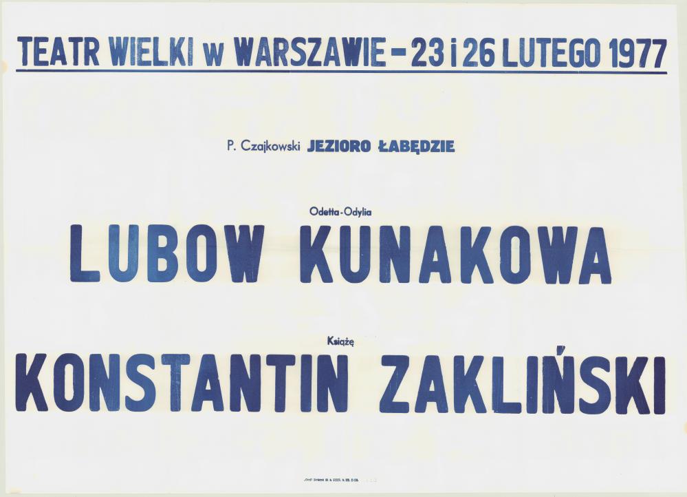 Sztrajfa. „Jezioro łabędzie" Piotr Czajkowski 1977-02-23, 1977-02-26
