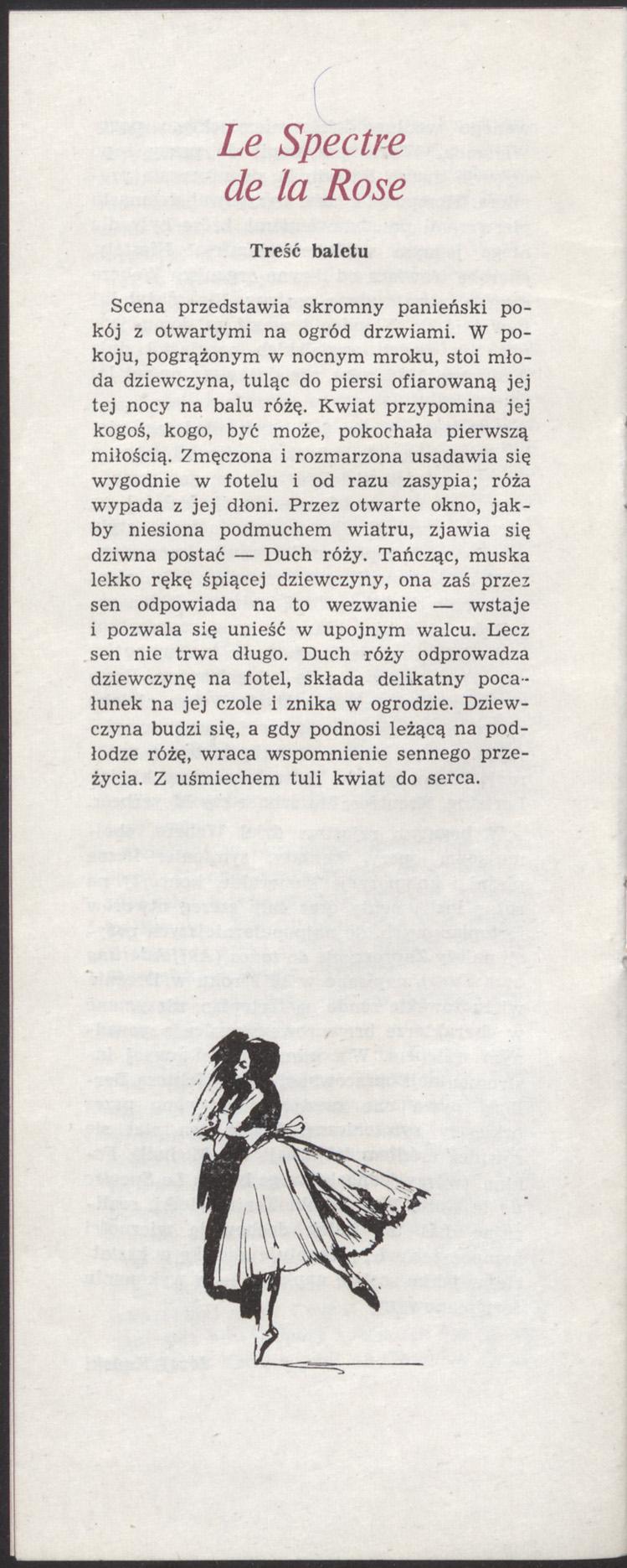 Program. „Le spectre de la rose” Carl Maria Weber 1975-11-23