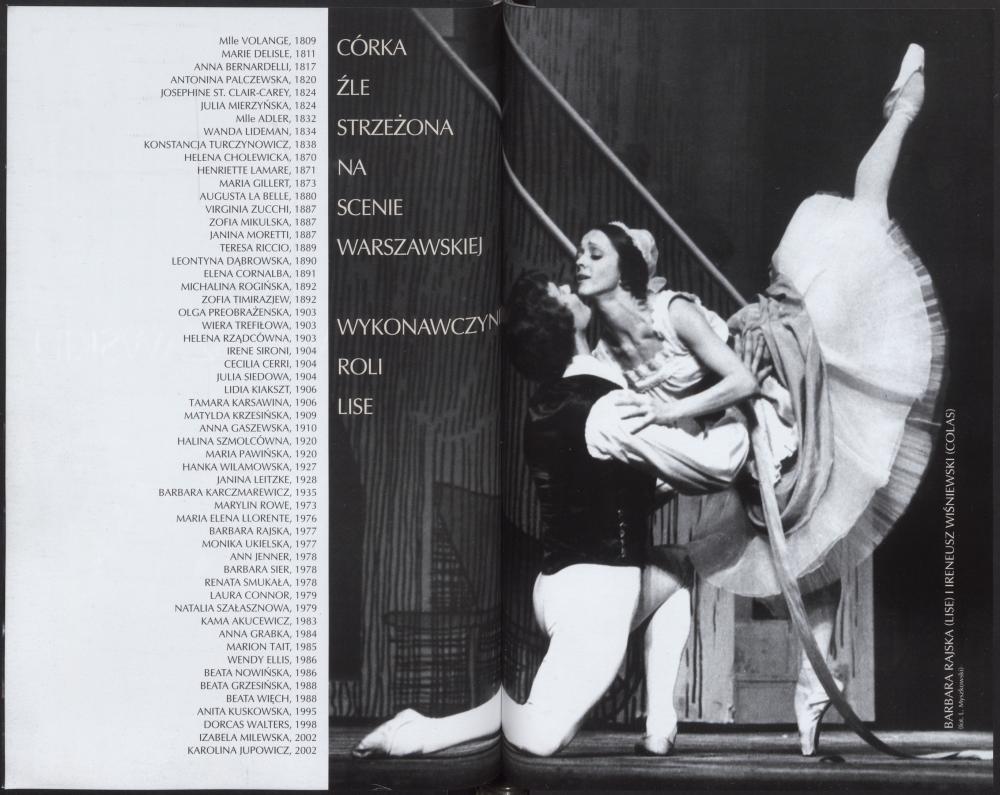 Program.” La fille mal gardée”/ „Córka źle strzeżona” Ferdinand Hérold 2002-02-15