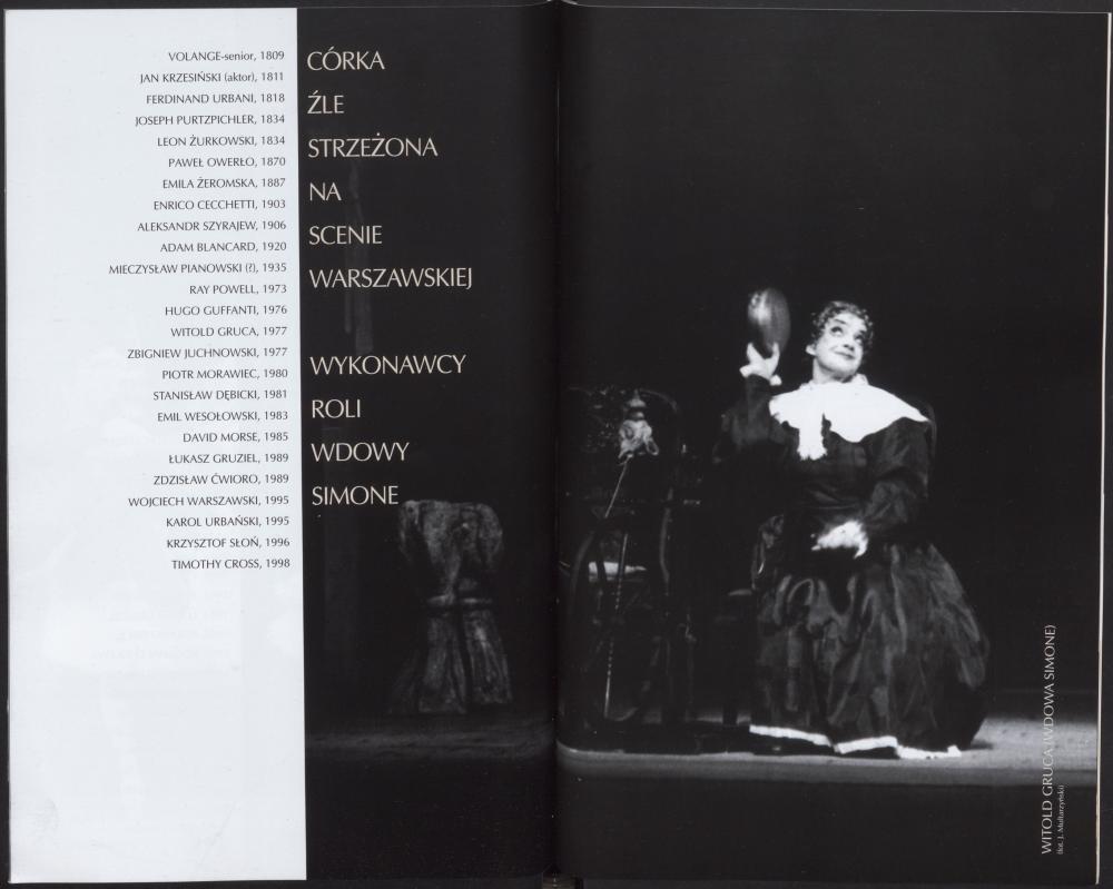 Program.” La fille mal gardée”/ „Córka źle strzeżona” Ferdinand Hérold 2002-02-15