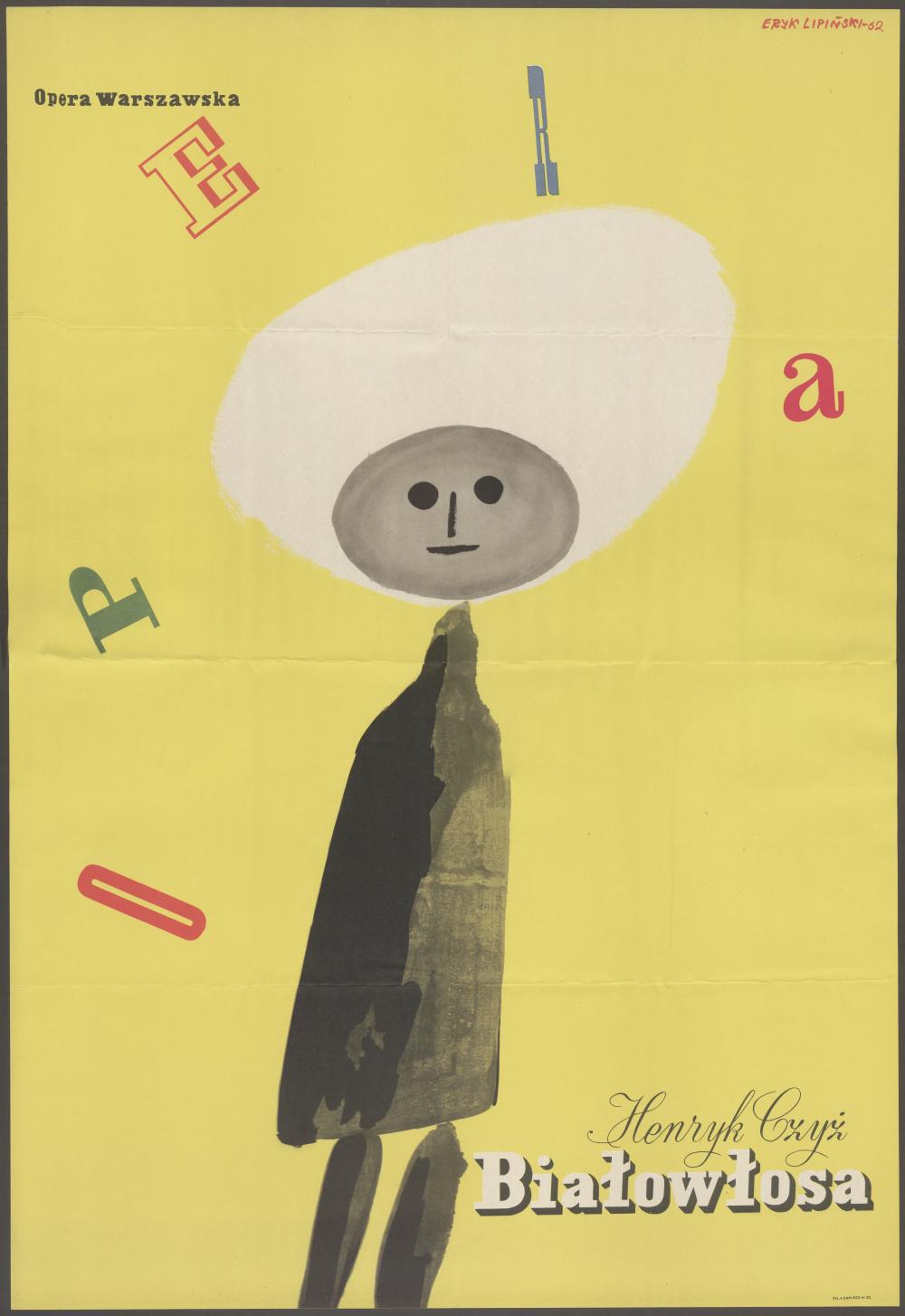 Plakat „Białowłosa”, Henryk Czyż, 24-11-1962, Projekt plakatu - Eryk Lipiński