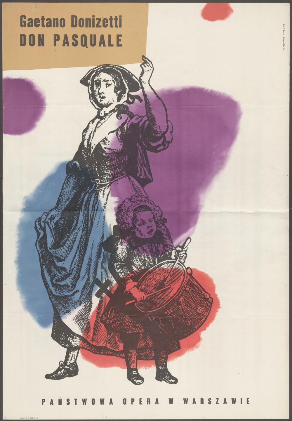 Plakat „Don Pasquale” Gaetano Donizetti 21-02-1961