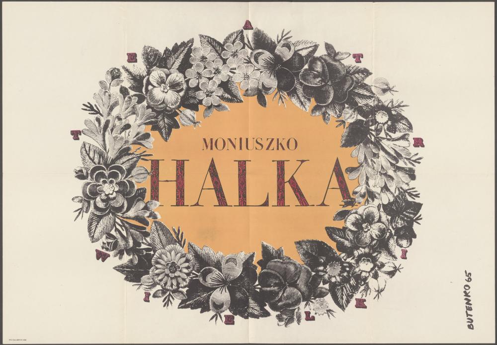 Plakat. „Halka” - Stanisław Moniuszko 21-11-1965 Projekt – Bohdan Butenko