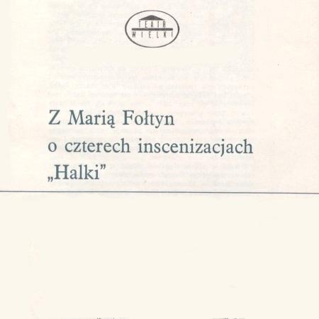 Program „Halka” Stanisław Moniuszko 26-10-1975 - Rozmowa z realizatorami przedstawienia Marią Fołtyn, Andrzejem Majewskim