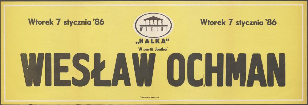 Sztrajfa. „Halka” Stanisław Moniuszko 07-01-1986 występ gościnny Wiesław Ochman w partii Jontka