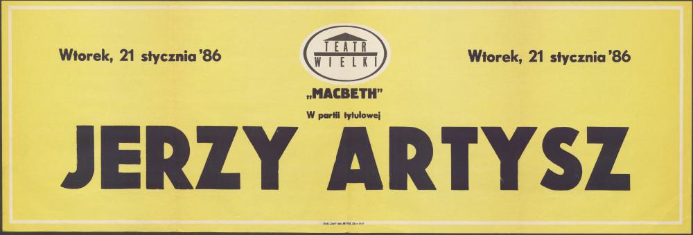 Sztrajfa. „Macbeth” Giuseppe Verdi 21-01-1986 Jerzy Artysz w partii tytułowej.