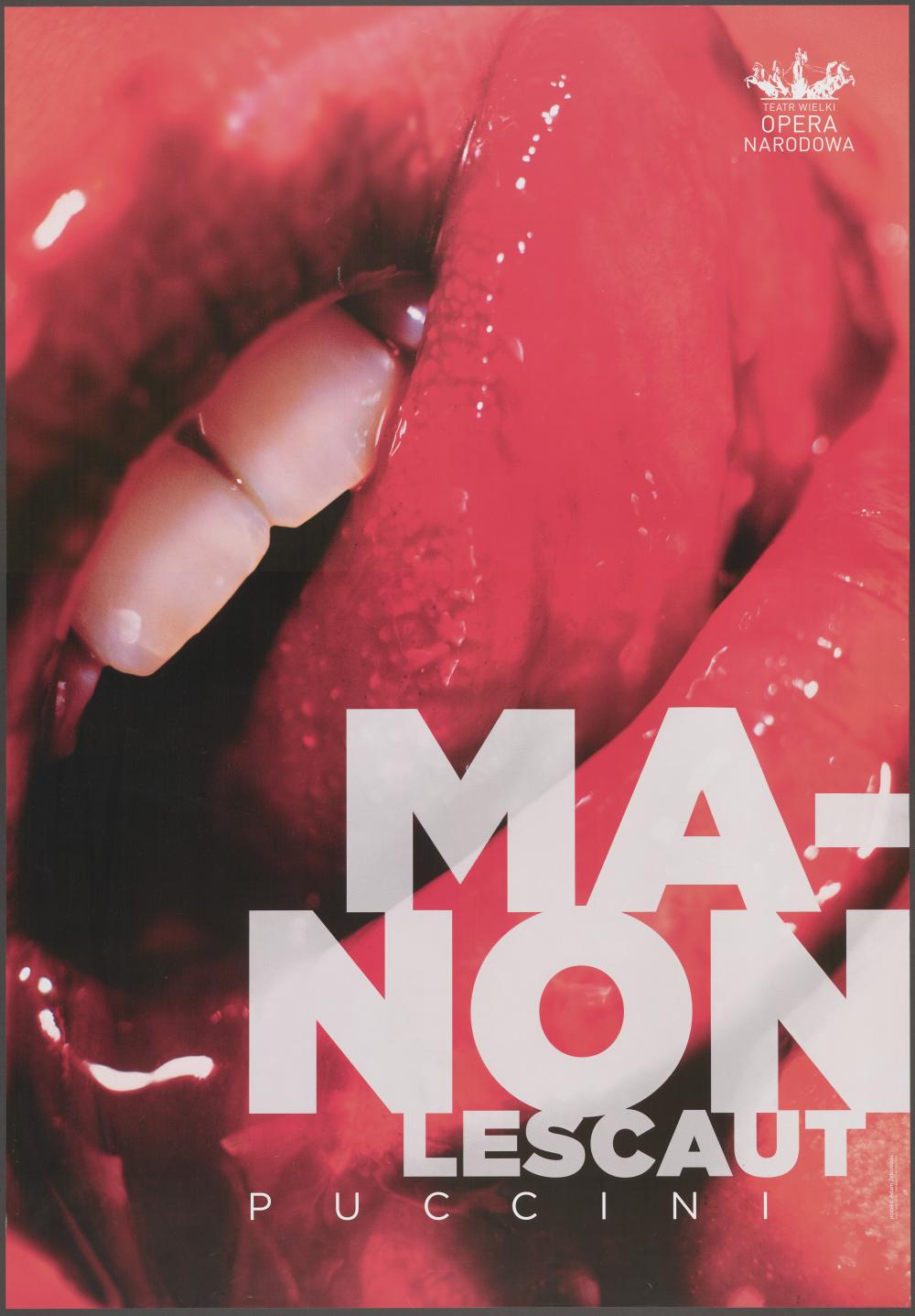 Plakat „Manon Lescaut” Giacomo Puccini 23-10-2012