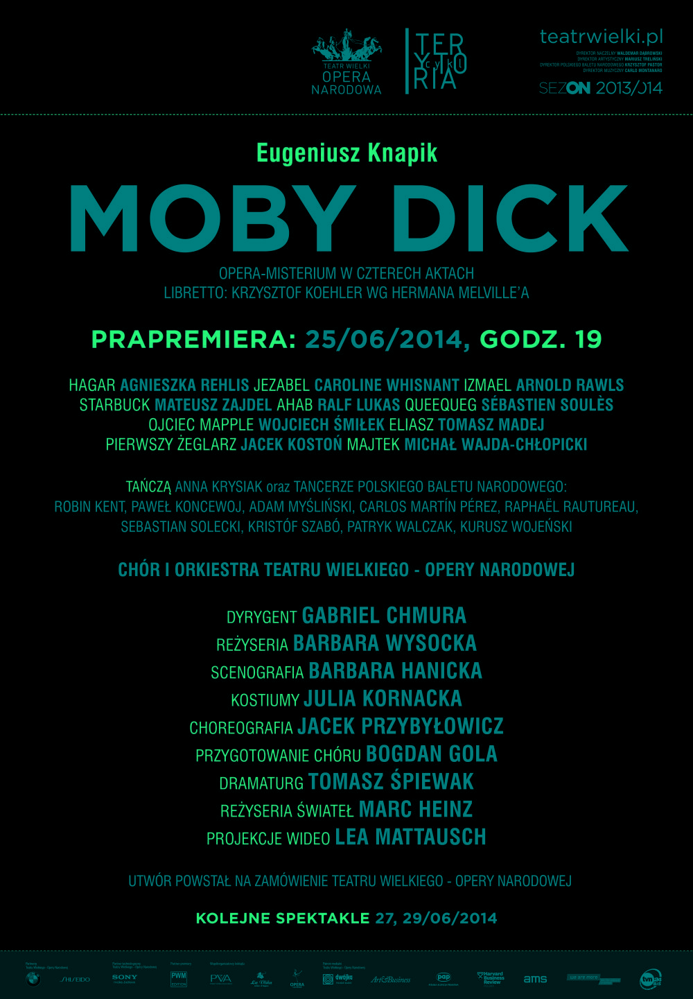 Afisz „Moby Dick” Eugeniusz Knapik prapremiera 2014-06-25
