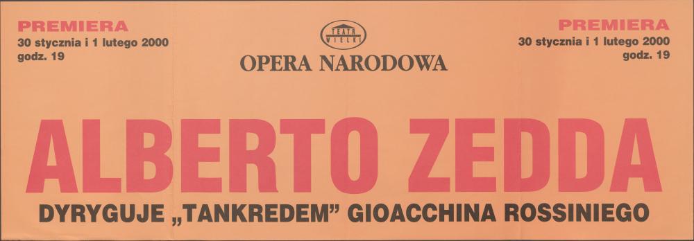 Sztrajfa „Tankred” Gioachino Rossini 30-01-2000, 01-02-2000