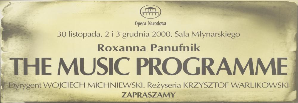 Sztrajfa „The music programme” Roxanna Panufnik 30-11-2000, 02-12-2000, 03-12-2000