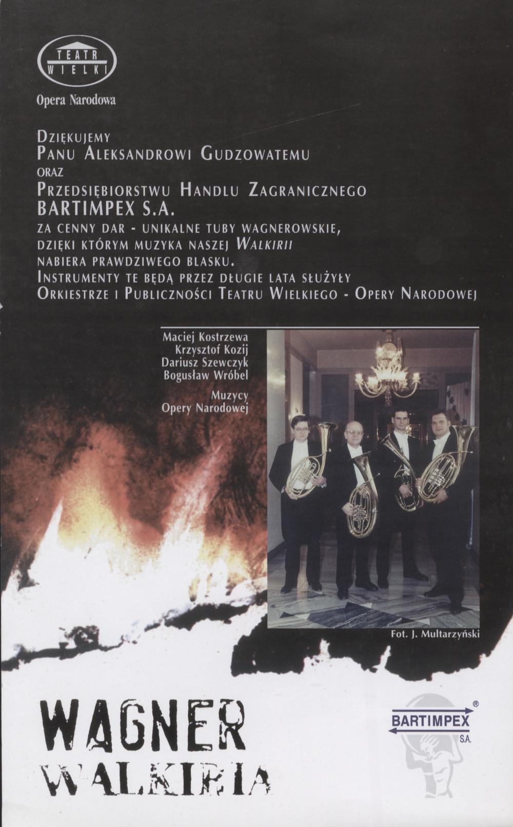 Ulotka „Walkiria” Richard Wagner 30-04-1988