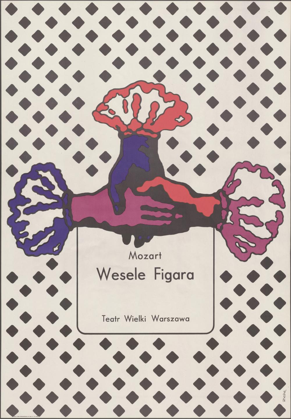 Plakat „Wesele Figara” Wolfgang Amadeus Mozart 21-03-1970