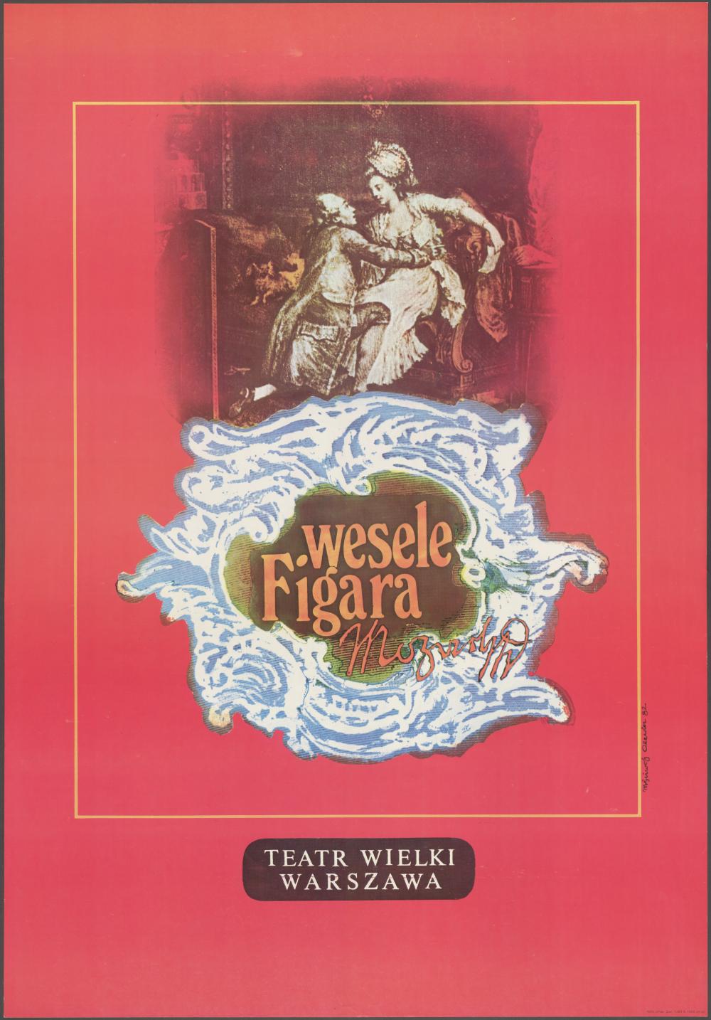 Plakat „Wesele Figara” Wolfgang Amadeus Mozart 27-03-1983