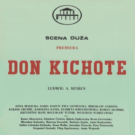 Afisz premierowy „Don Kichote" Lugwig A. Minkus 1990-12-01, 1990-12-02