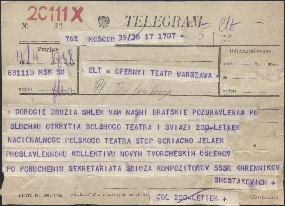 Otwarcie Teatru Wielkiego w Warszawie 19-11-1965