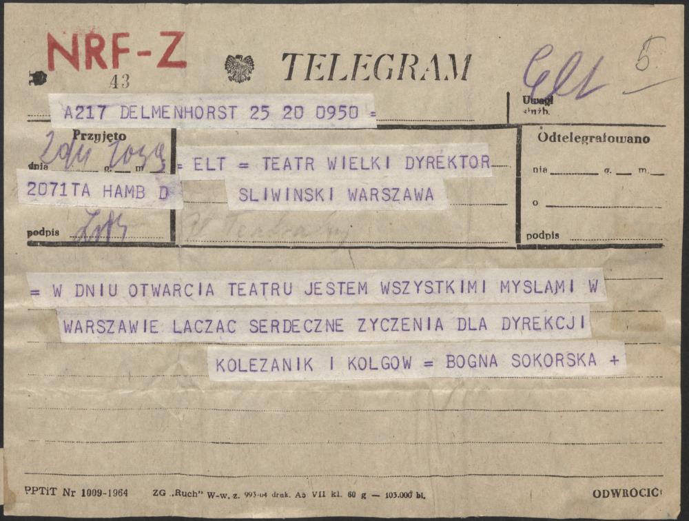 Otwarcie Teatru Wielkiego w Warszawie 19-11-1965